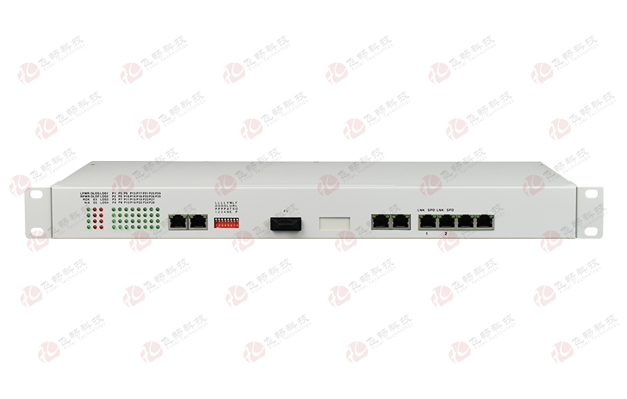 飛暢科技-32路電話+4E1+4GE+4路串口 電話光端機(jī)(19英寸1U)